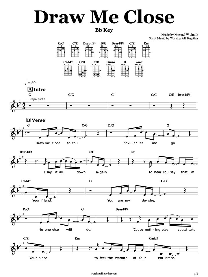 Draw Me Close - Michael W. Smith | Sheet Music, Chord, Lyrics product image (1)