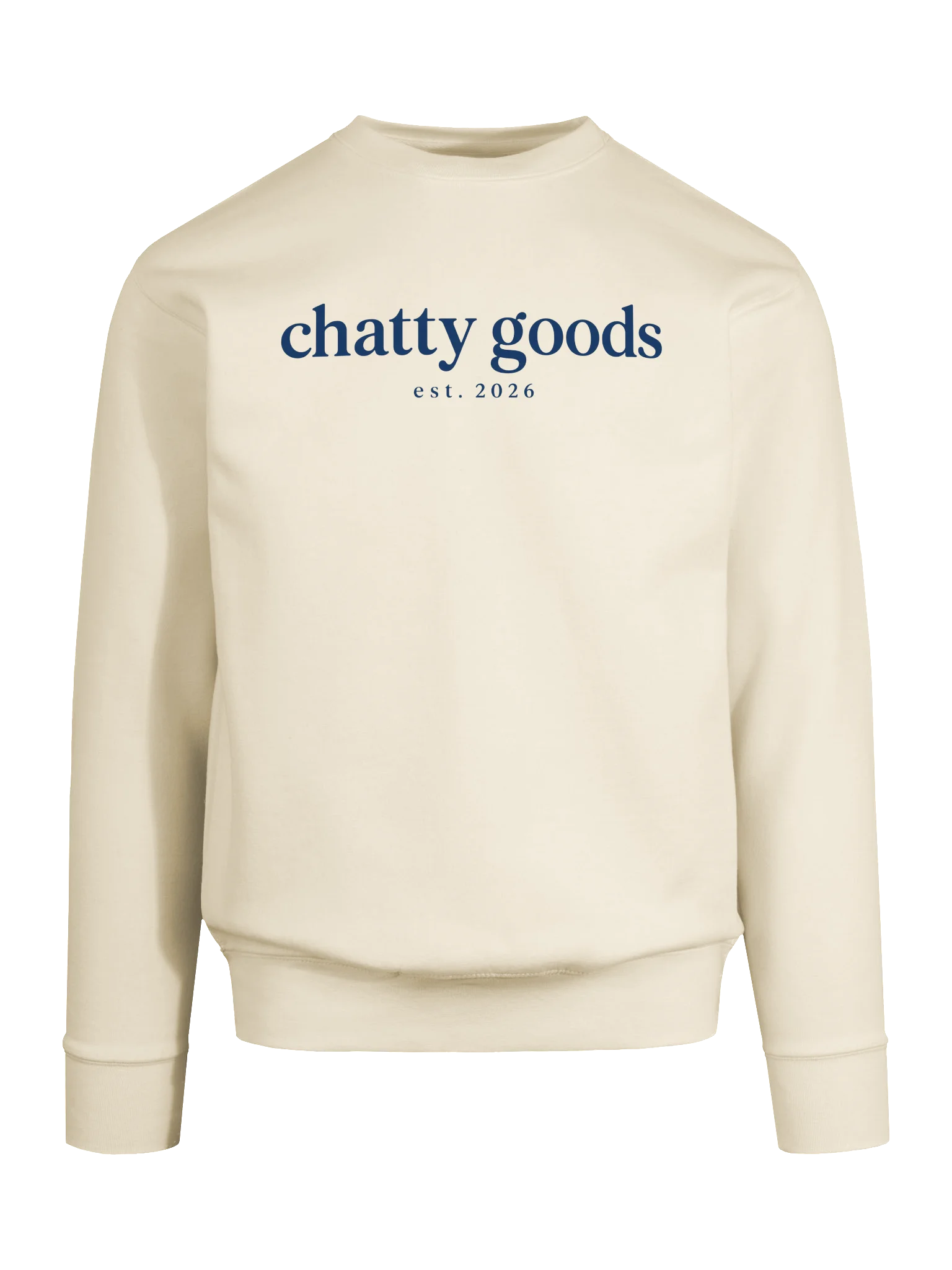 The Classic Chatty Premium Sweatshirt (Navy Text) | Chatty Logo Collection product image (23)