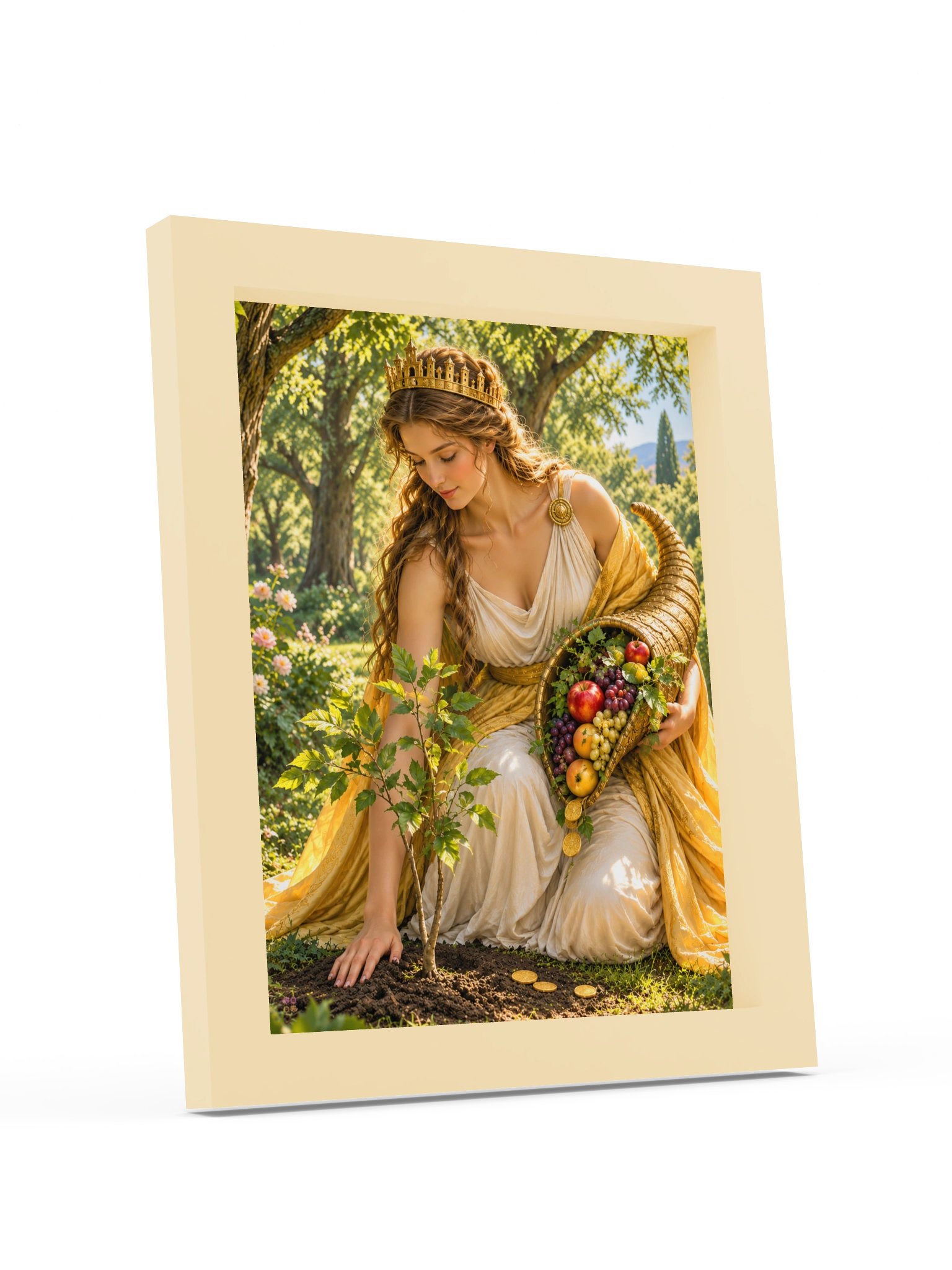Framed Poster, Golden Goddess Nurturing the Sapling product image (4)
