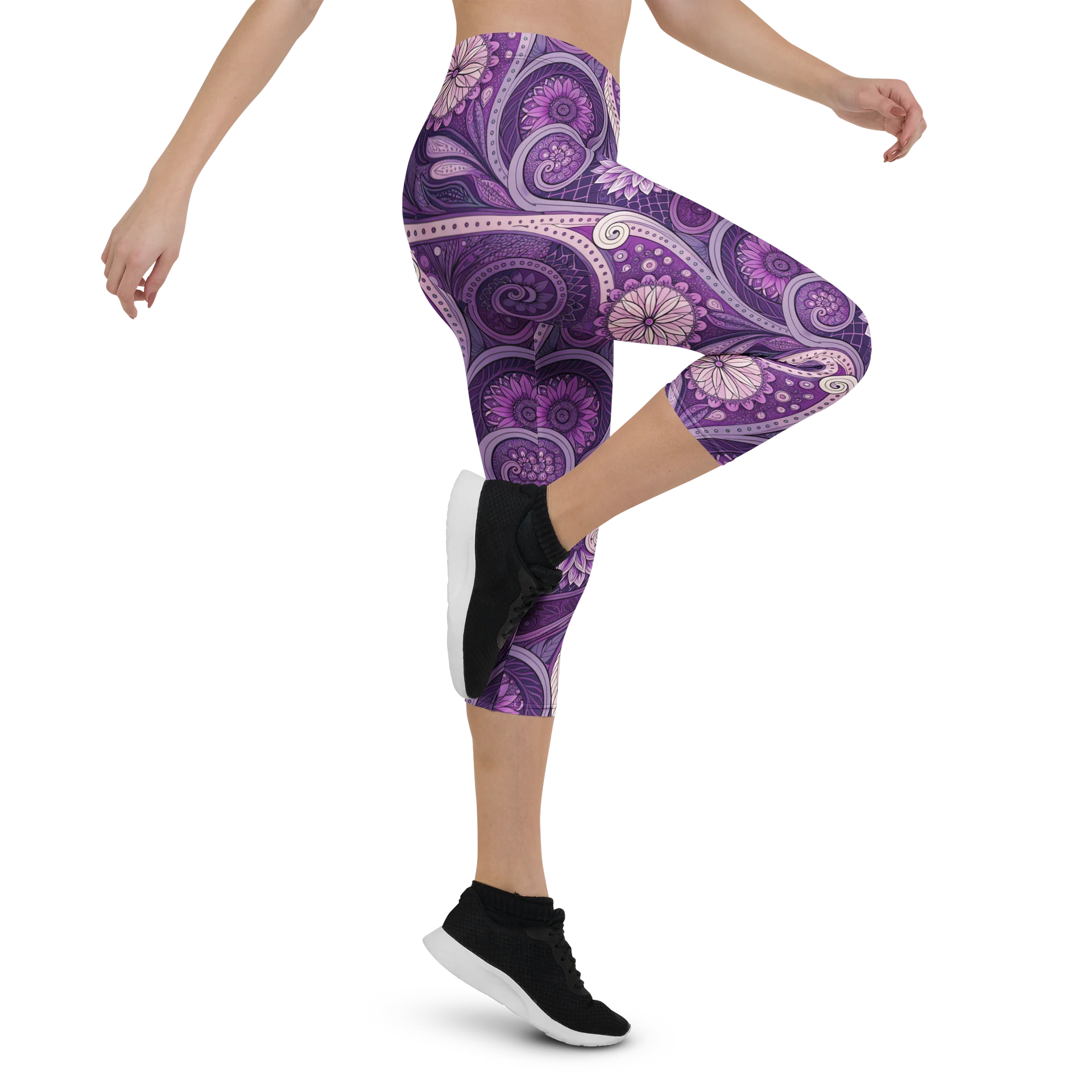 Purple Paisley Capri Leggings product image (5)