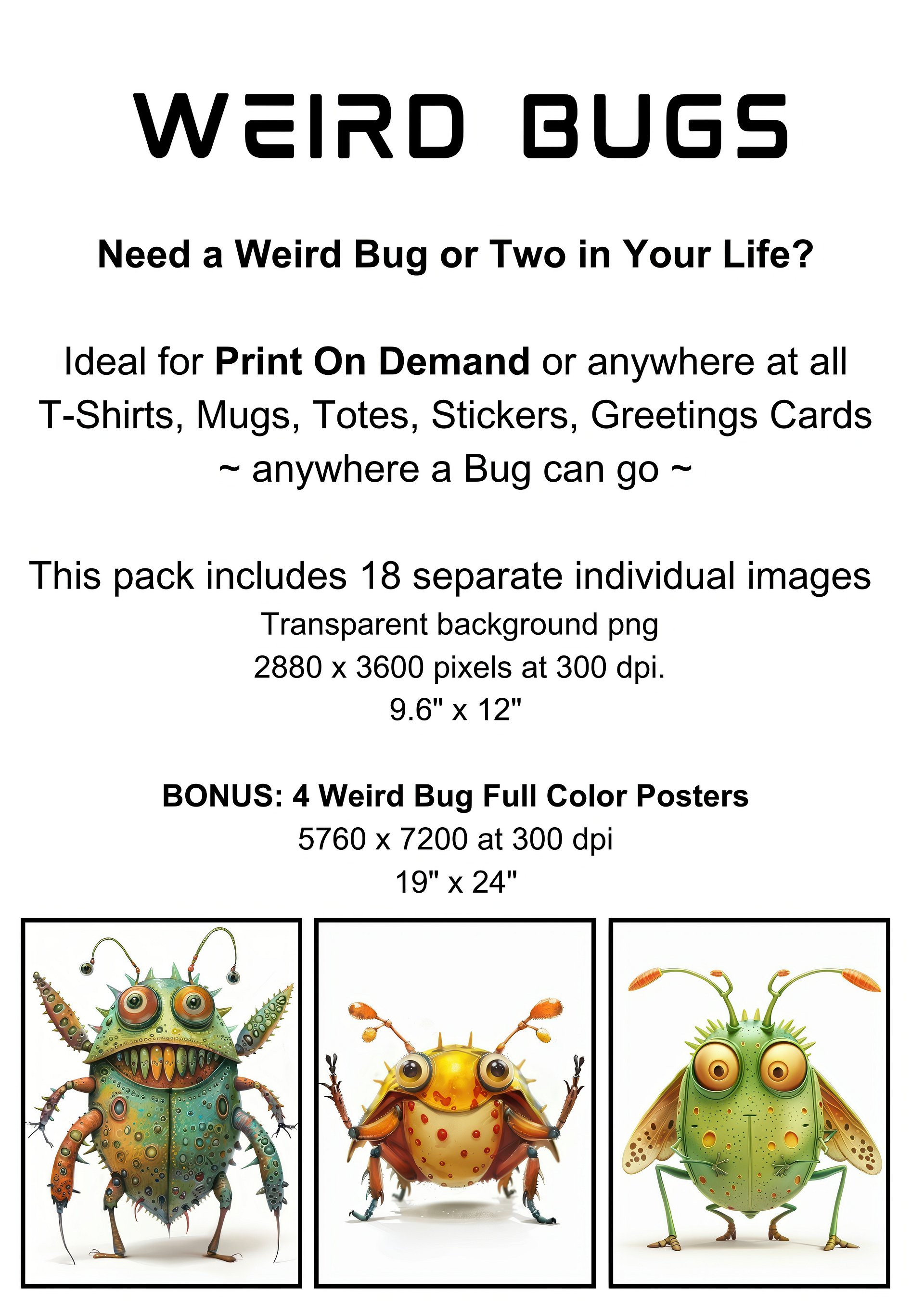 18 "Weird Bugs" Clipart Image Bundle product image (1)