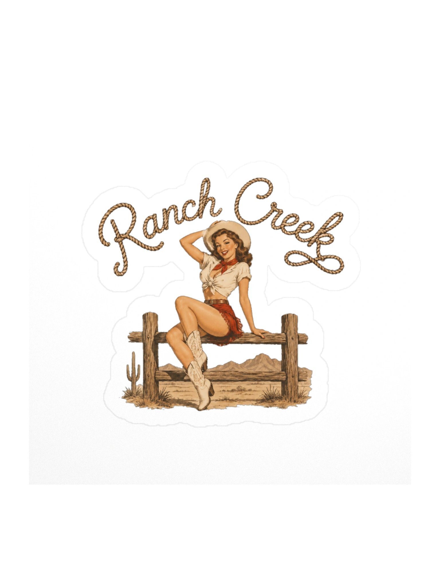 Brunette Cowgirl Sticker product image (1)
