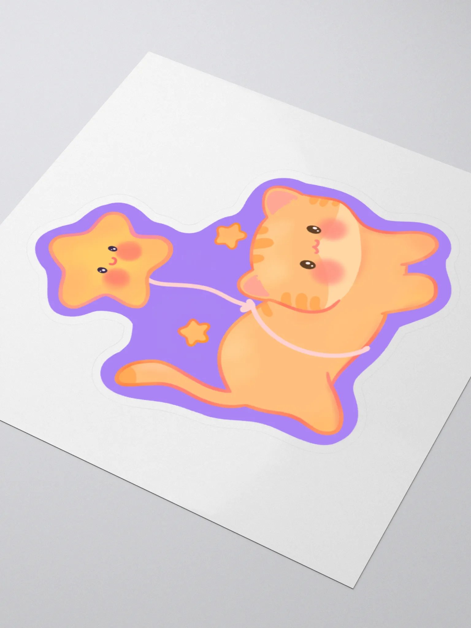 Starry Orange Cat Vinyl Sticker product image (3)