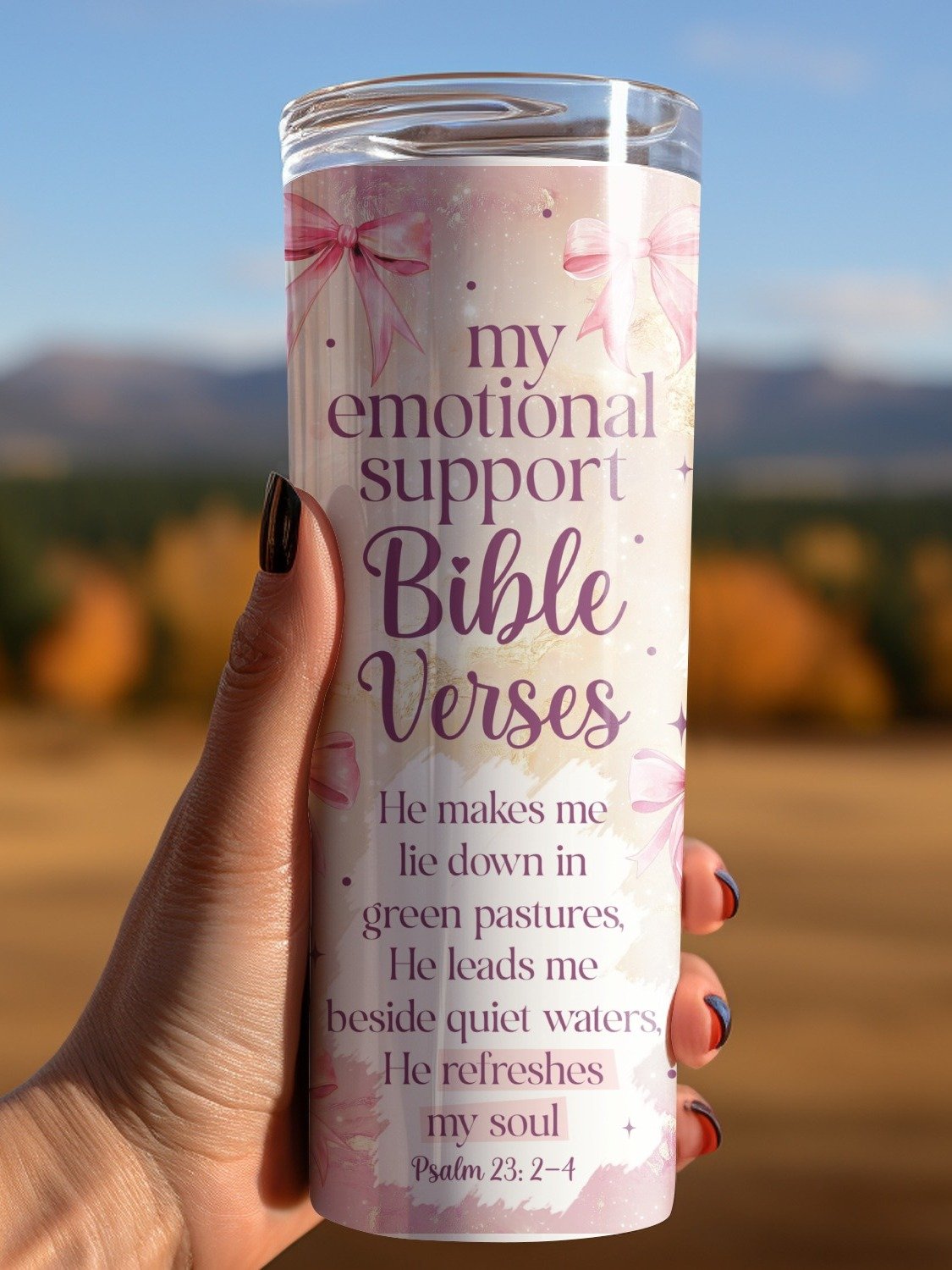 Christian Faith Tumbler, Bible Verses Jesus God, Boho Pink 20oz Tumbler Full Wrap PNG, Seamless Sublimation Design, Digital Download product image (3)