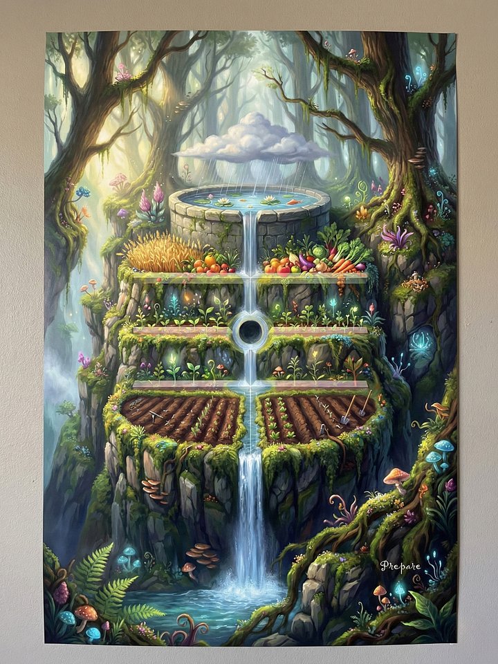 Prepare | Sacred Circuits Glyph #4 – Surreal Magical Garden Art - Vertical Poster product image (1)
