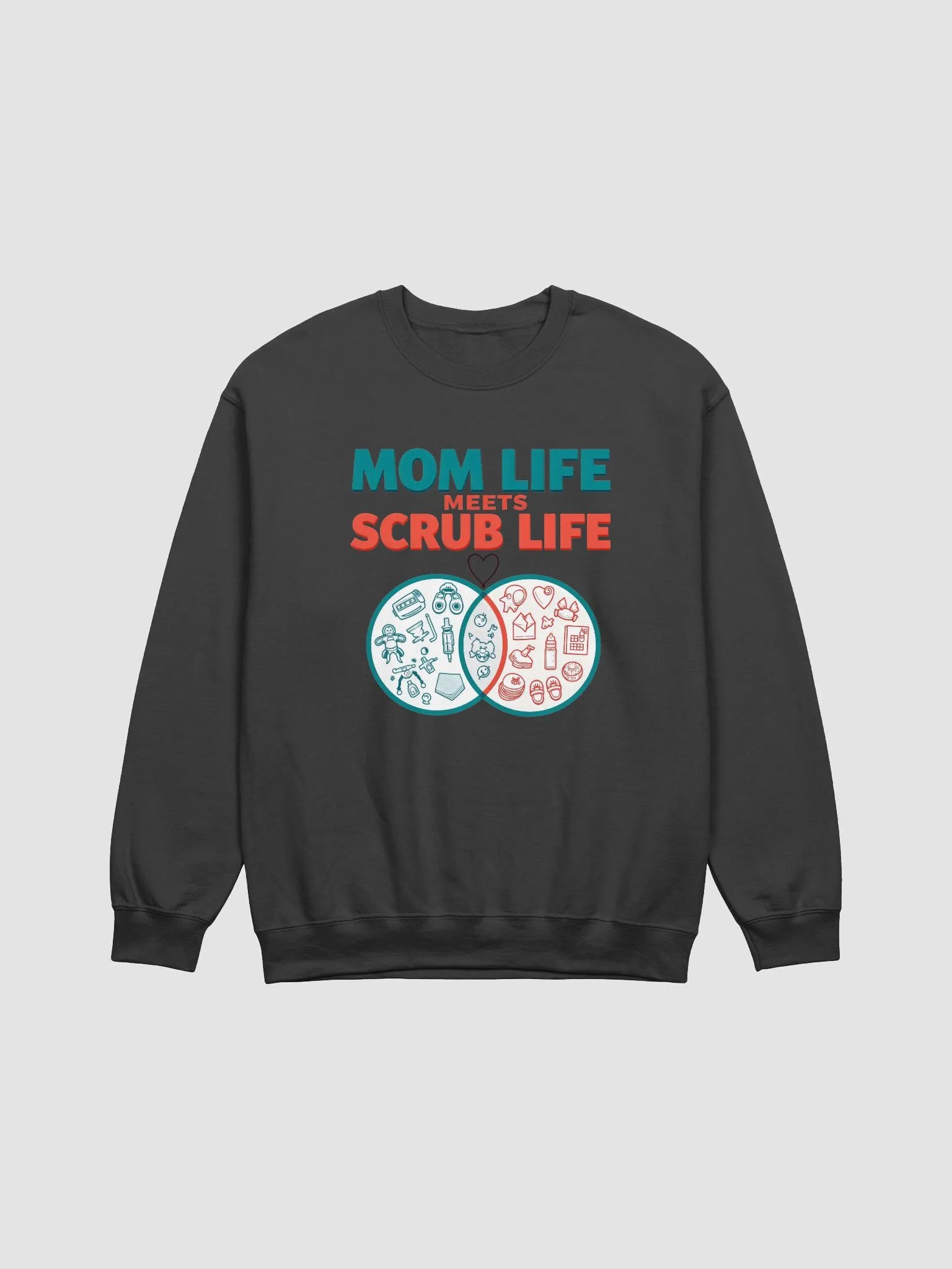 Mom Life Meets Scrub Life Crewneck Sweatshirt product image (2)