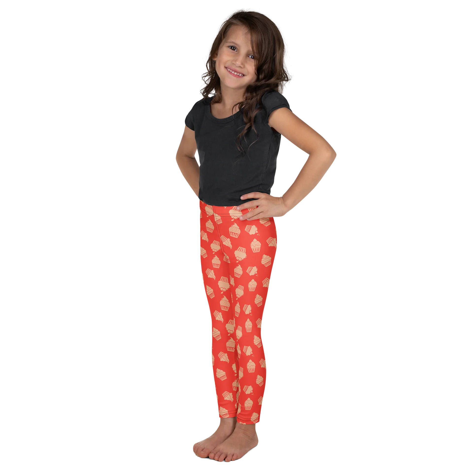 Adorable Pink Cupcakes Pattern Kids Leggings product image (3)