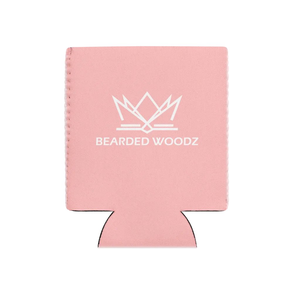 Coozie Can Cooler (Design: Bearded Woodz) Pink product image (1)