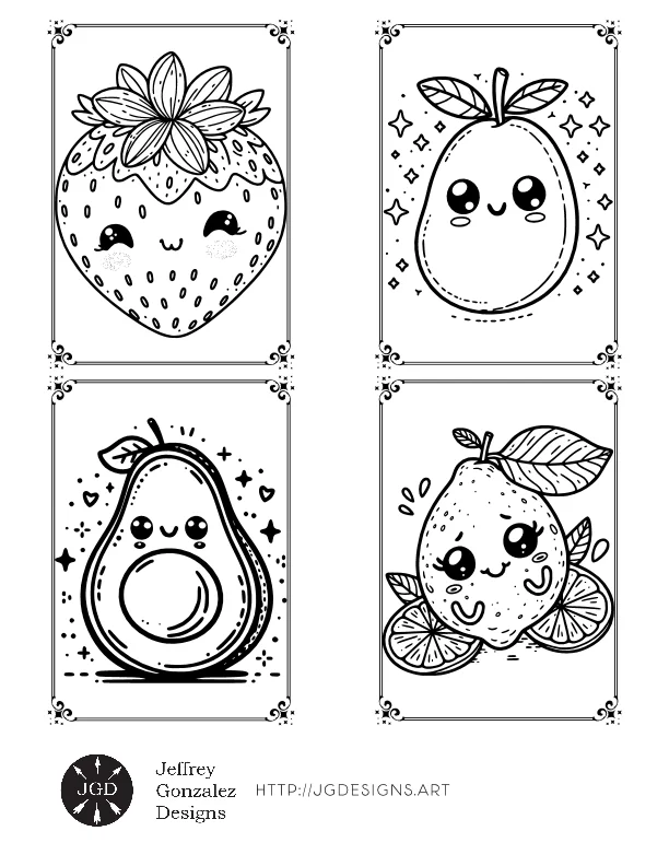 Fruits: Coloring Book For All Ages - Printable E-Book PDF product image (2)
