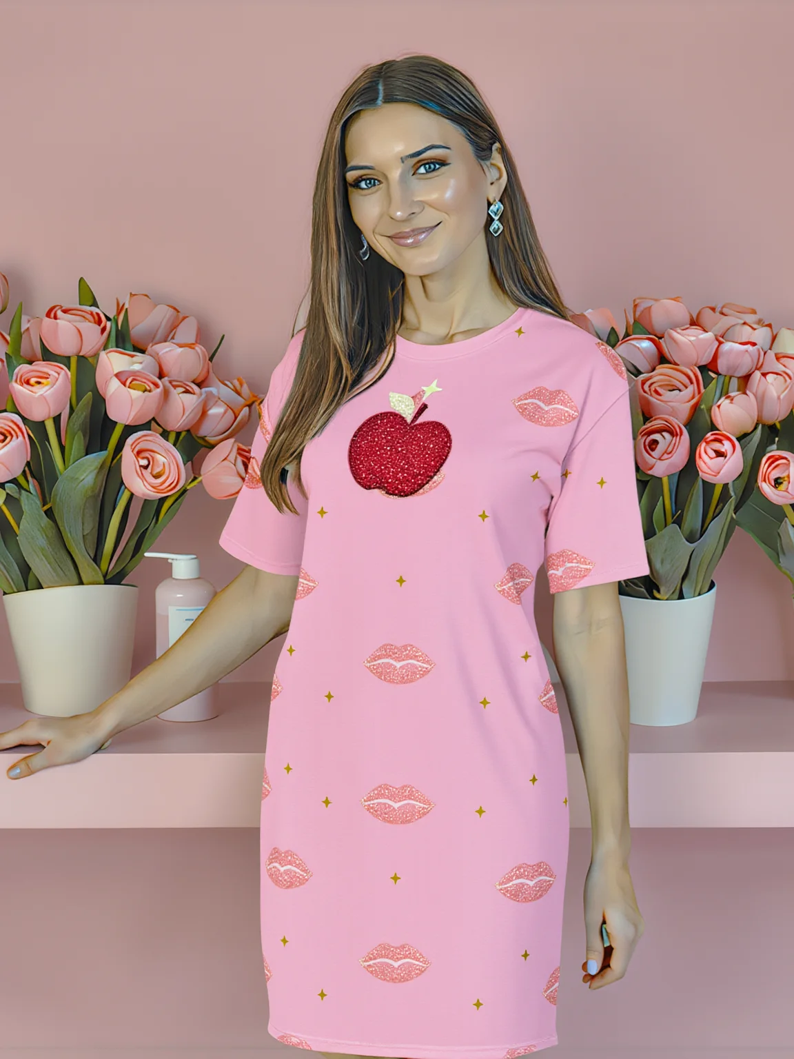 Ladies' NY Apple Sleep Dress product image (2)