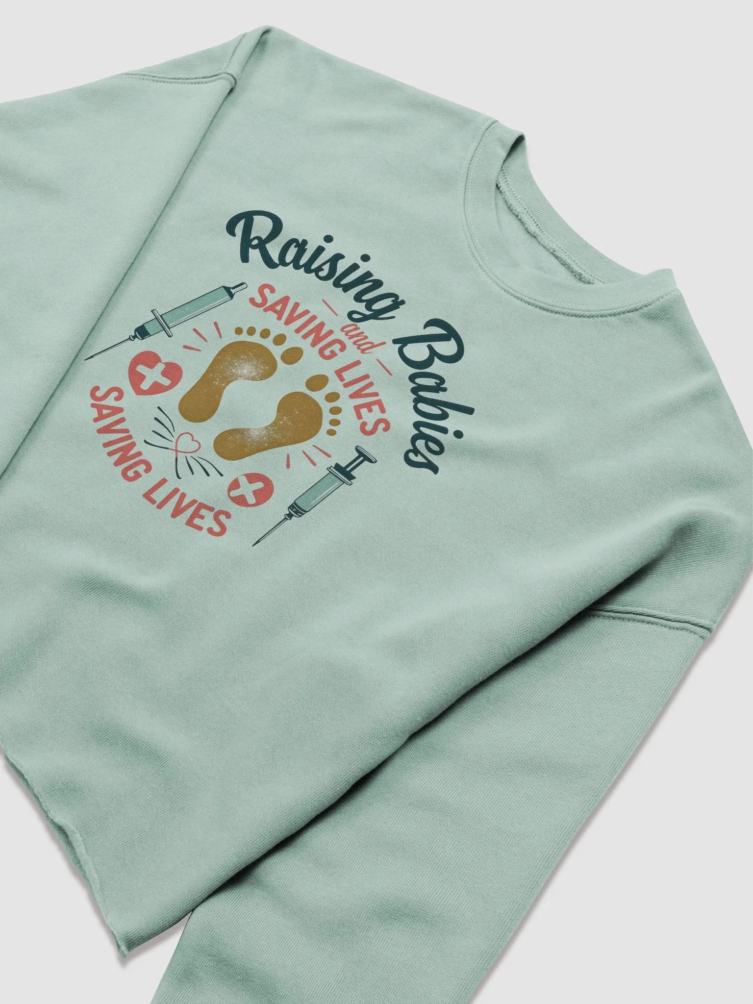 medical moms,Raising Babies and Saving Lives Crop Sweatshirt product image (9)