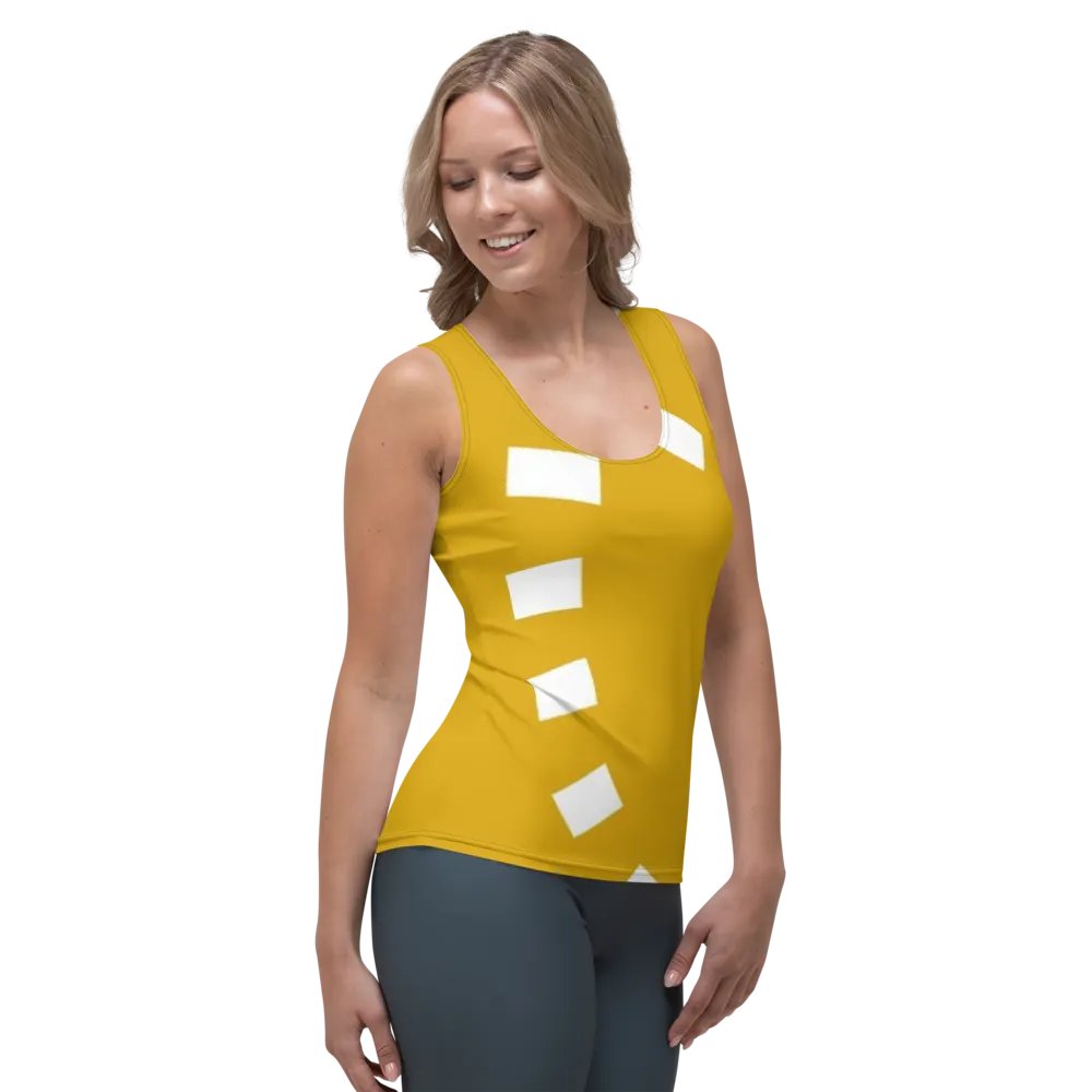 Clock Mustard Mosaic Elegance Women's Tank Top product image (4)