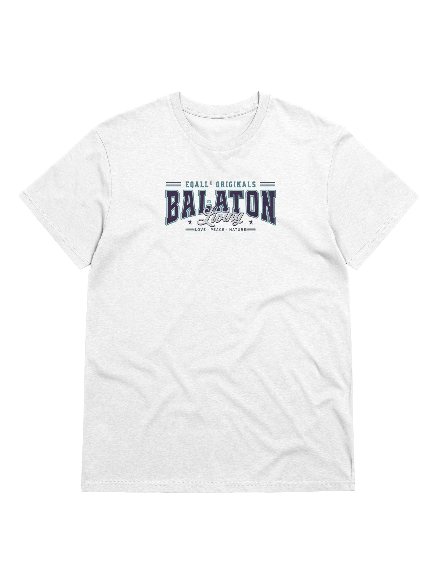 EQALL® Originals BALATONIQ Love Nature Organic Unisex ECO Tee / White Blue Green product image (41)