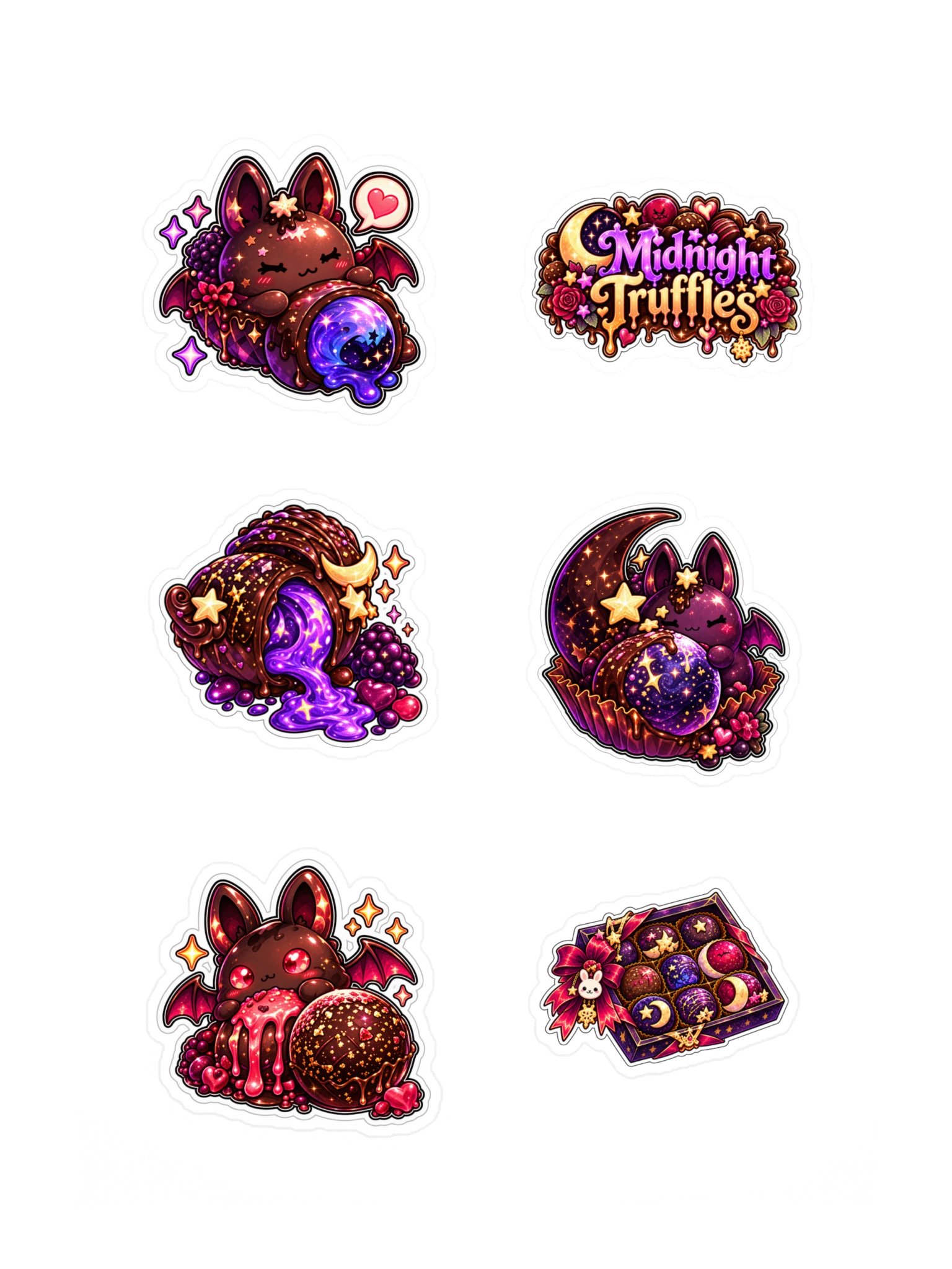 The AFK Cafe™ Midnight Truffles | 6-Piece Sticker Pack Vol. 1 product image (3)