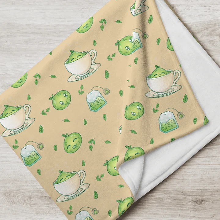 Green Tea Slime Throw Blanket Gold product image (1)