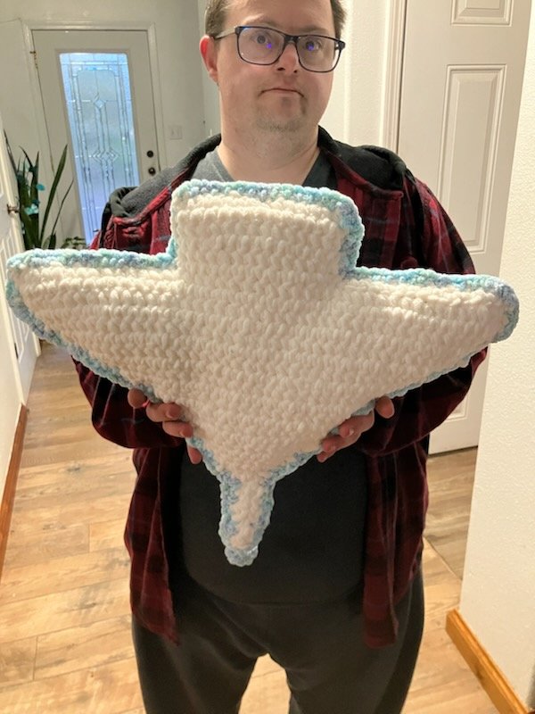 Arctic Mist- Plush Crochet Stingray, Nap-Time Pillow & Toy product image (3)