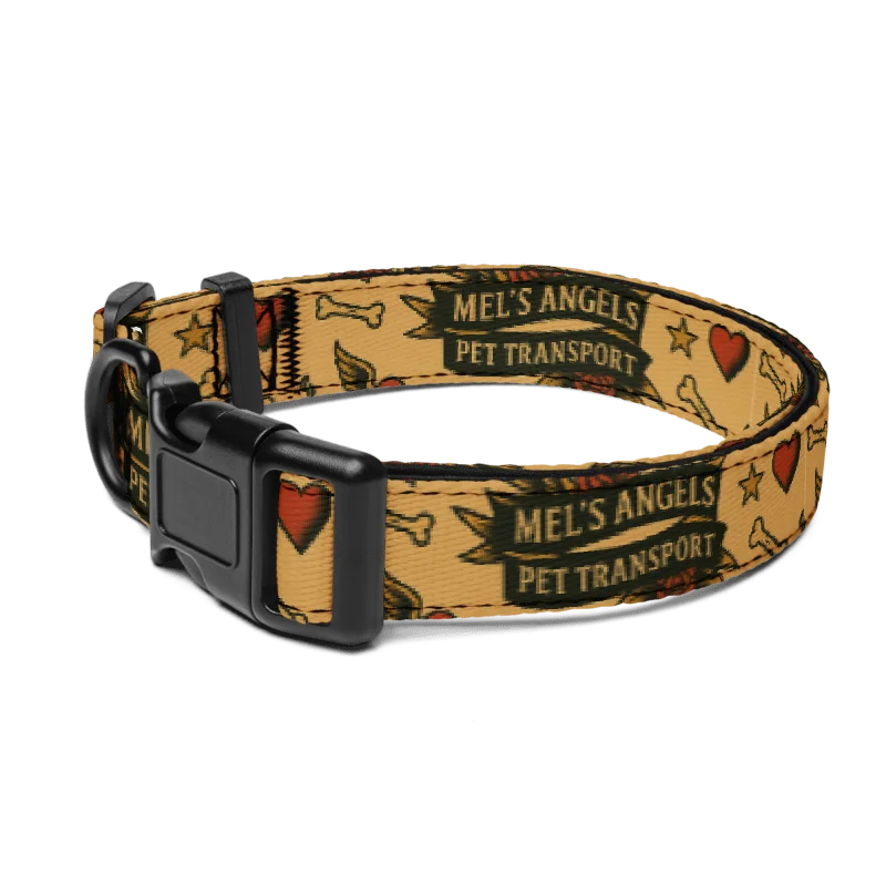 Mel’s Angels Tattoo Flash Dog Collar – Vintage Anchor, Roses & Hearts Design | Adjustable Comfort Pet Collar (S–L) product image (18)