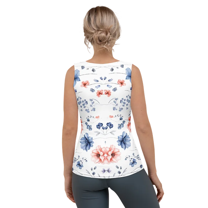 Gentle wildflowers: A watercolor dream in blue & peach Blossom Breeze Women's Tank Top product image (2)