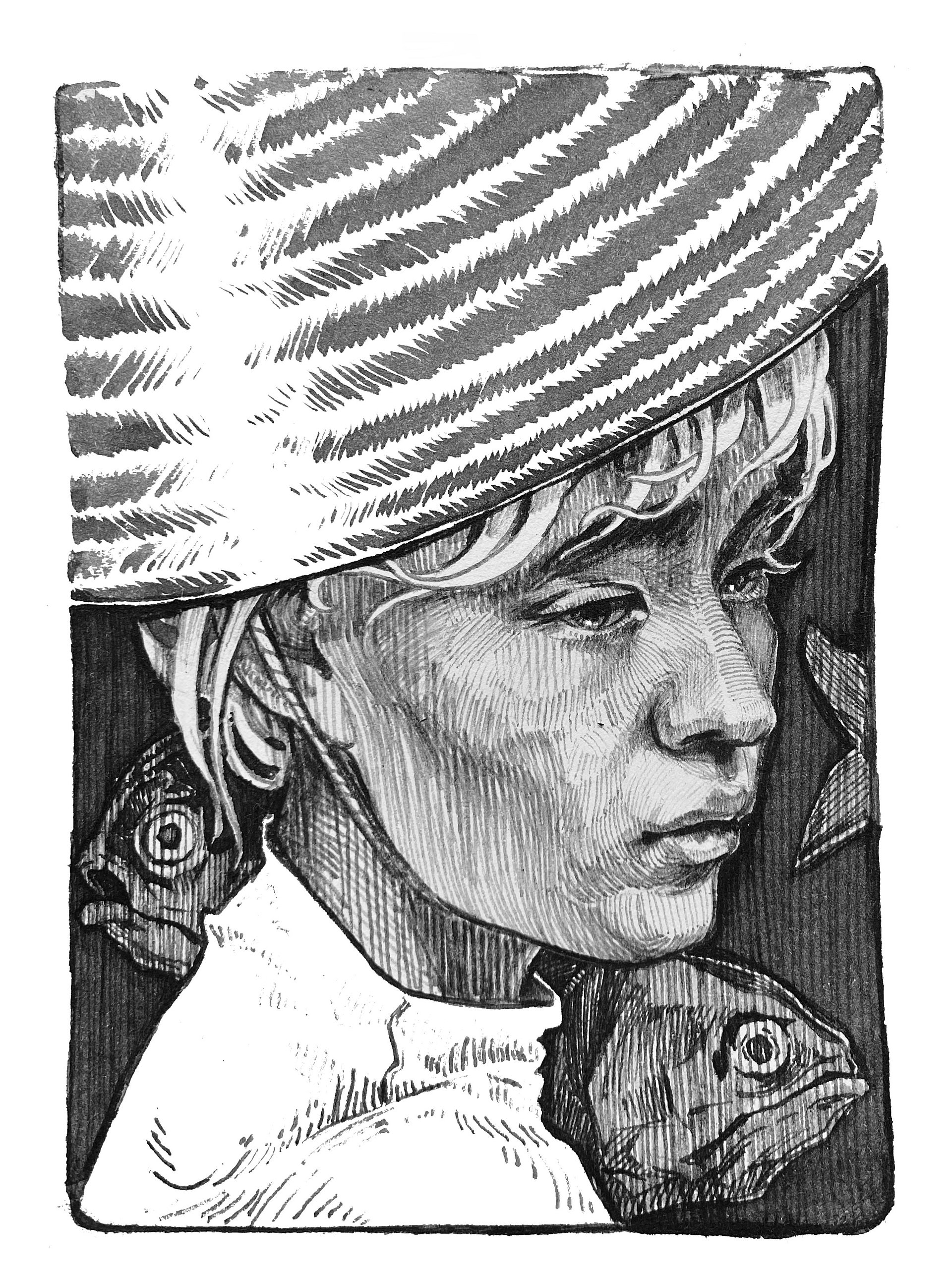 "Smoke of Hanoi" original A6 sketch 5 pcs (free shipping) product image (10)