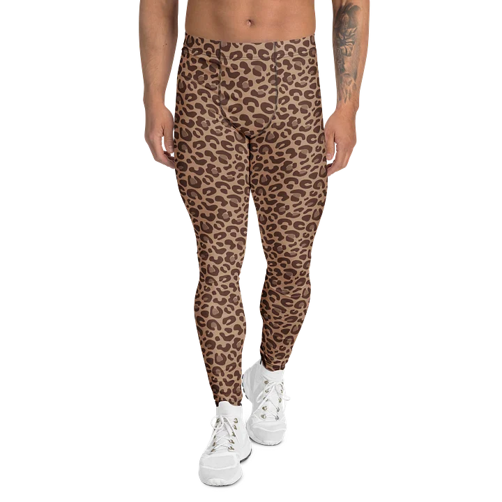 Bold Brown Leopard Skin Men's Workout Leggings product image (1)