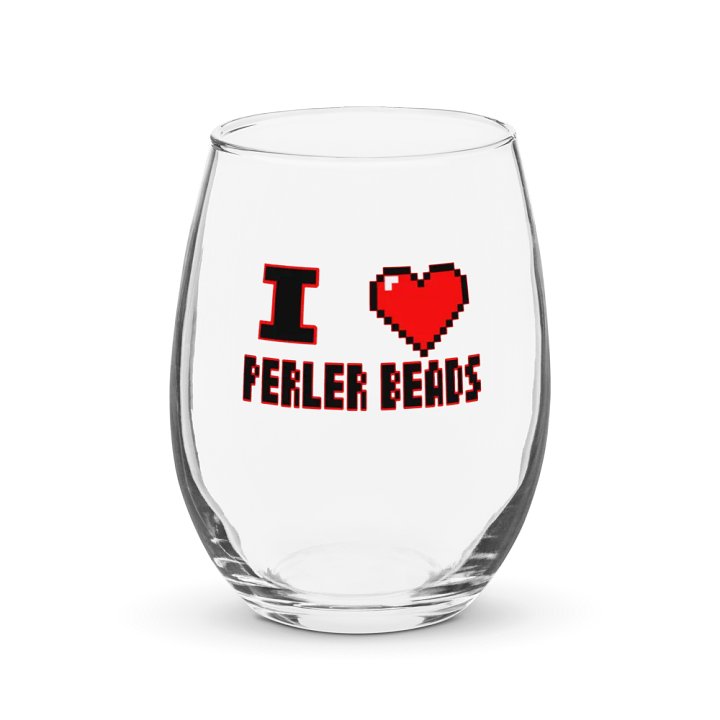 I Heart Perler Bead 2 Wine Glass product image (1)