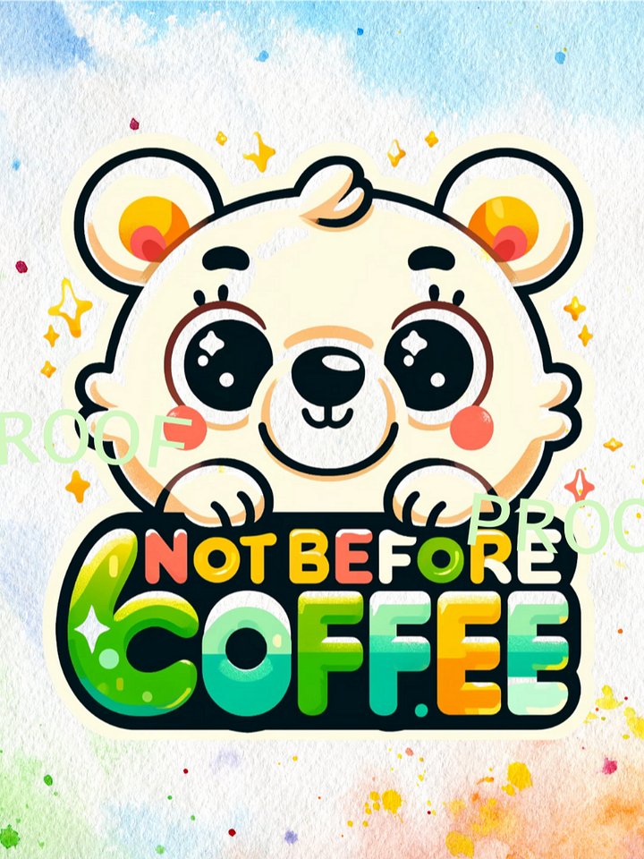 Not Before Coffee Bear – Instant Download Graphic Design product image (1)