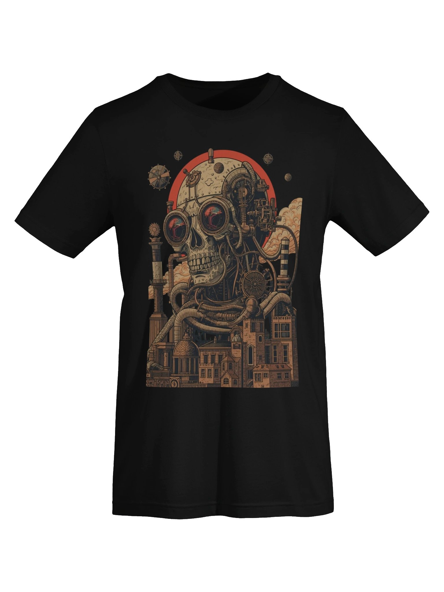Mechanical Skull Future City Lightweight T-Shirt product image (4)