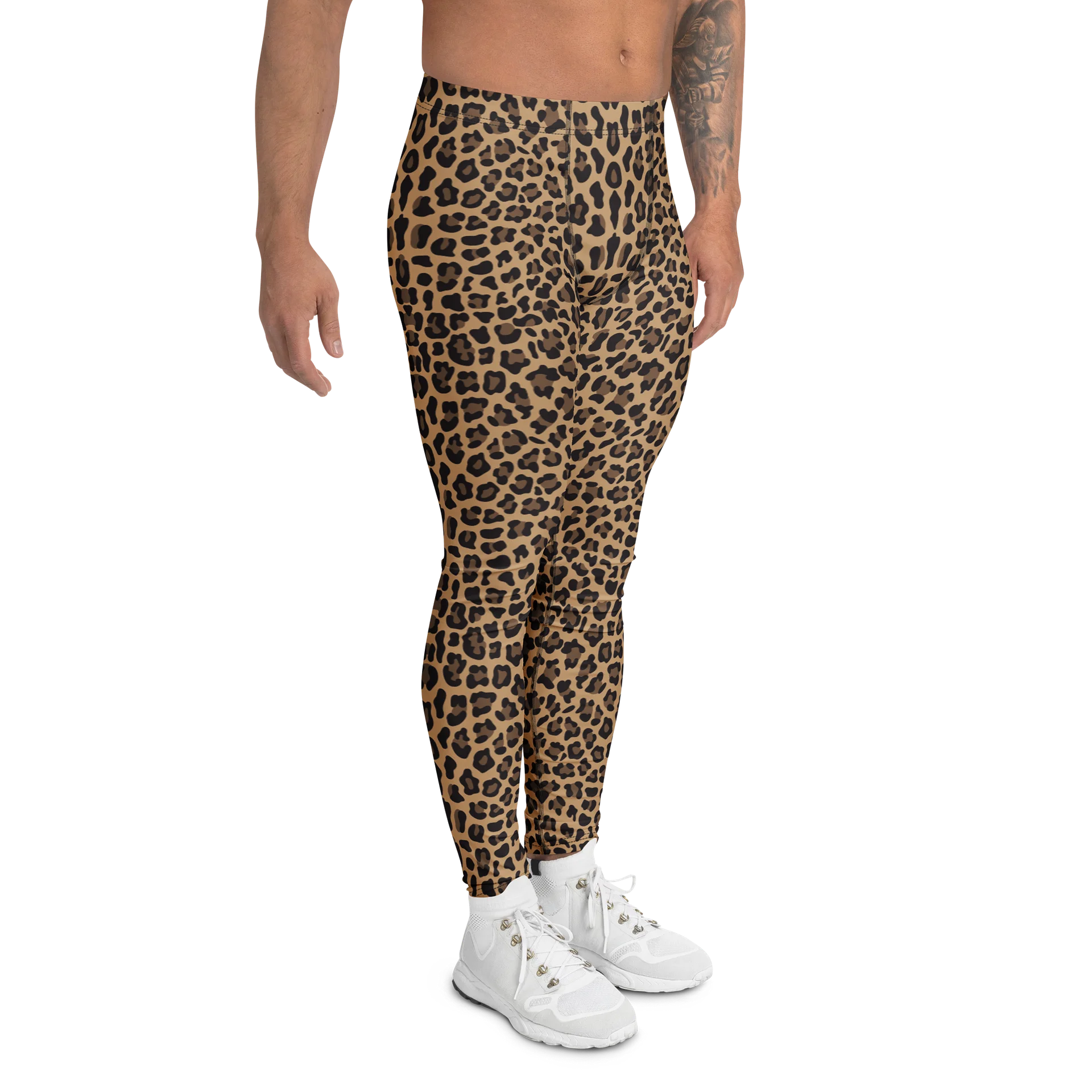 Comfortable Men's Leggings with Bold Brown Leopard Print product image (3)