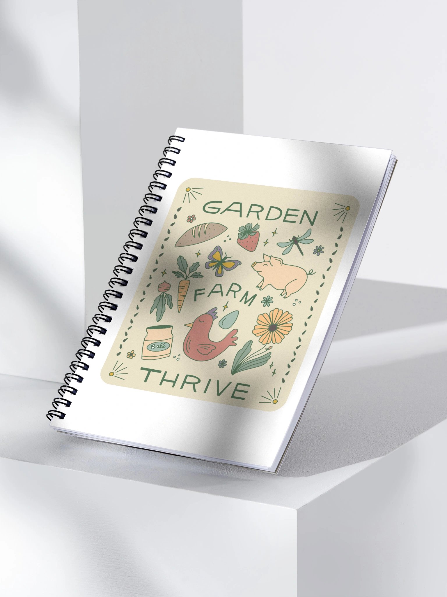 Tan Garden. Farm. Thrive. Illustrated Notebook product image (3)