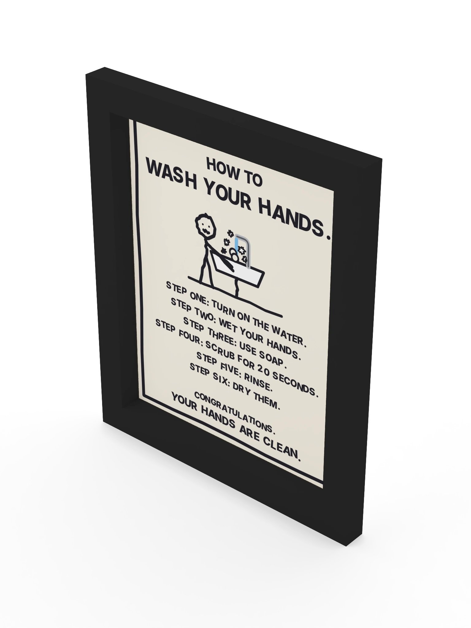 How to Wash Your Hands (Framed Bathroom Sign) product image (5)