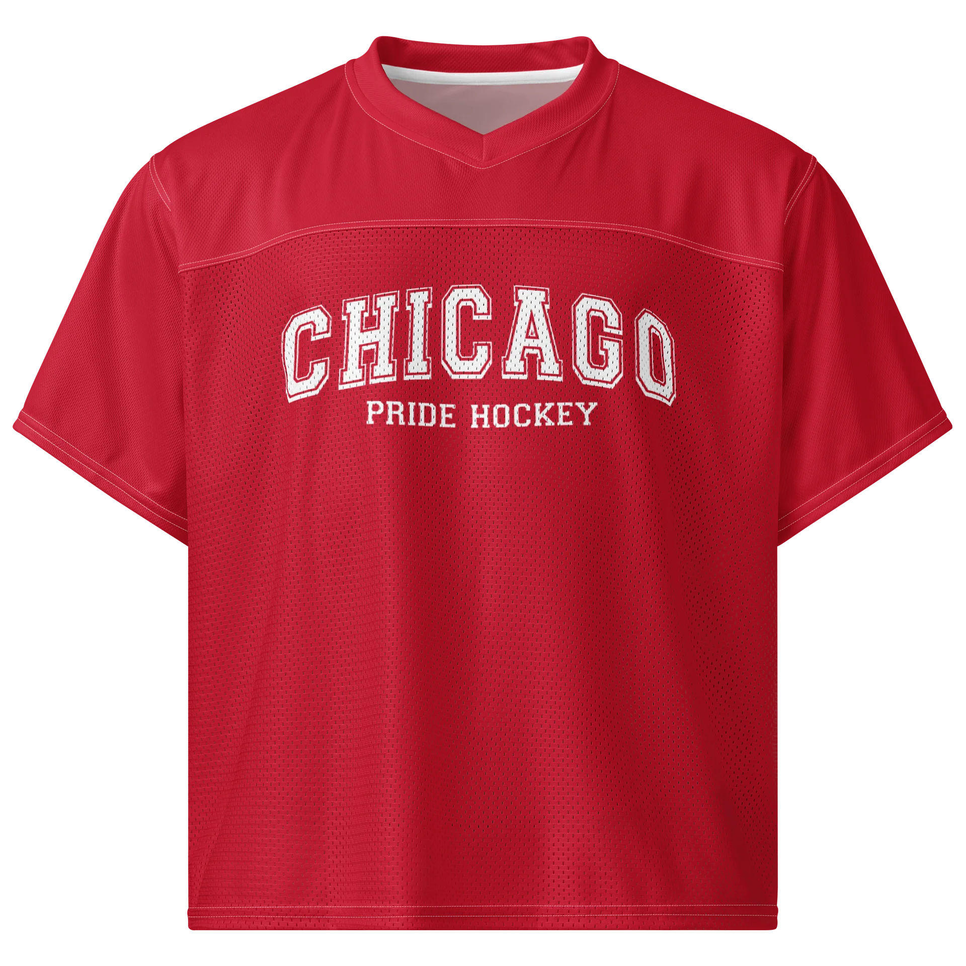 Chicago Pride Hockey Mesh Varsity Tee (Red Version) product image (1)