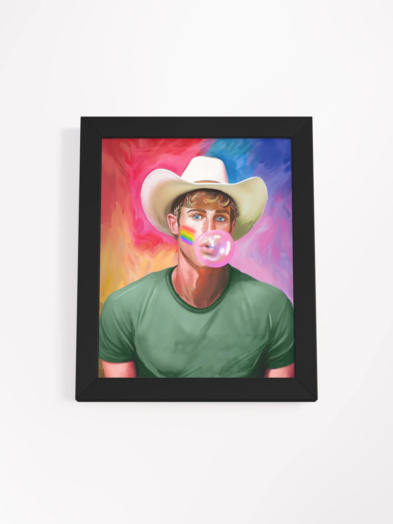Gay Cowboy Pop Art Studio Framed Print product image (1)