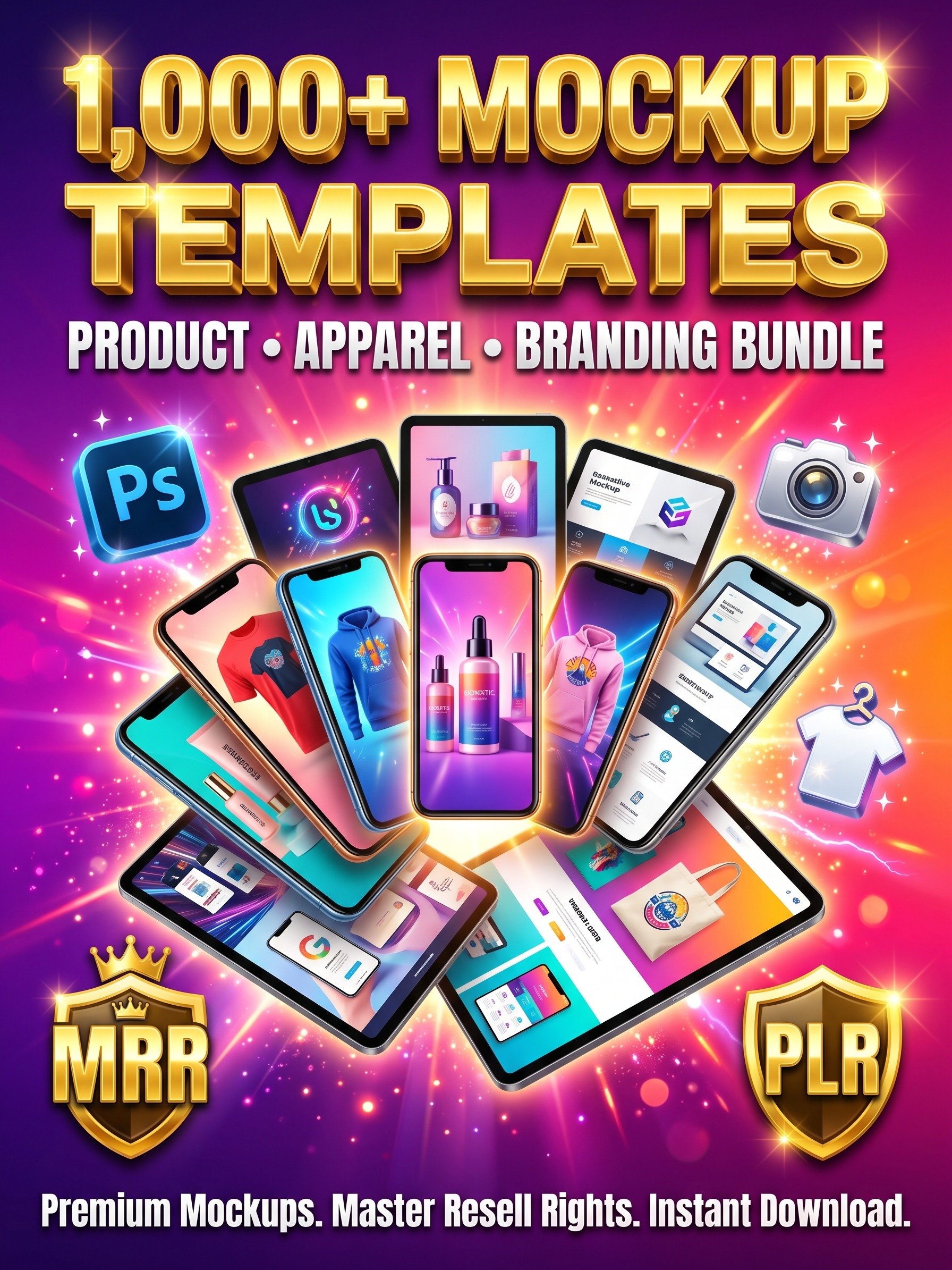 1000+ Mockup Templates Bundle with Master Resell Rights and PLR product image (1)