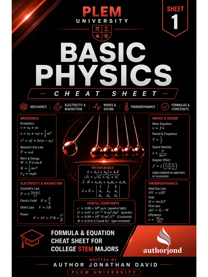 The Ultimate Cheat Sheet for STEM Majors | Basic Physics product image (1)