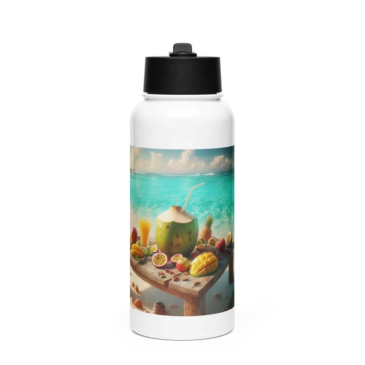 Tropical Paradise Stainless Steel Water Bottle | AI Design product image (1)