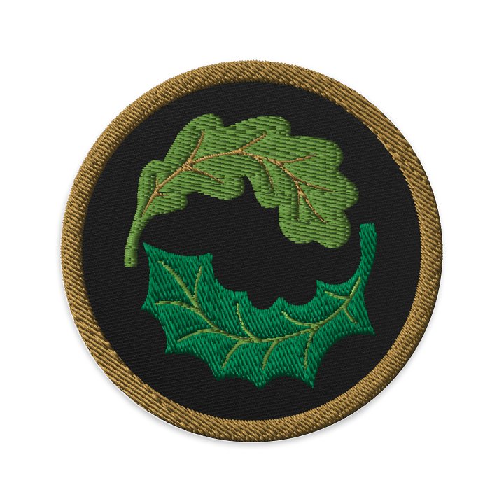 'Cast a Spell' Oak and Holly Embroidered Patch product image (1)