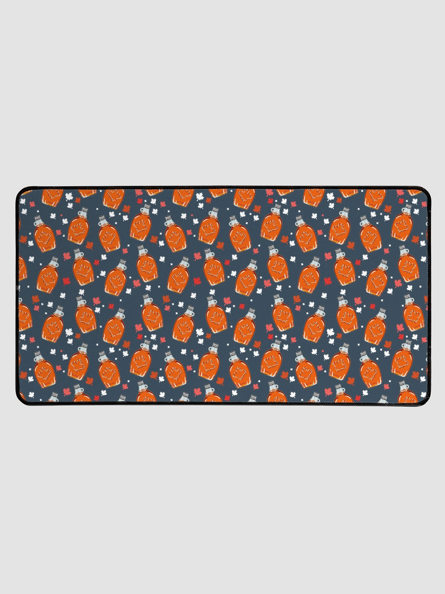 Canadian Maple Syrup Pattern Desk Mat, Navy product image (1)
