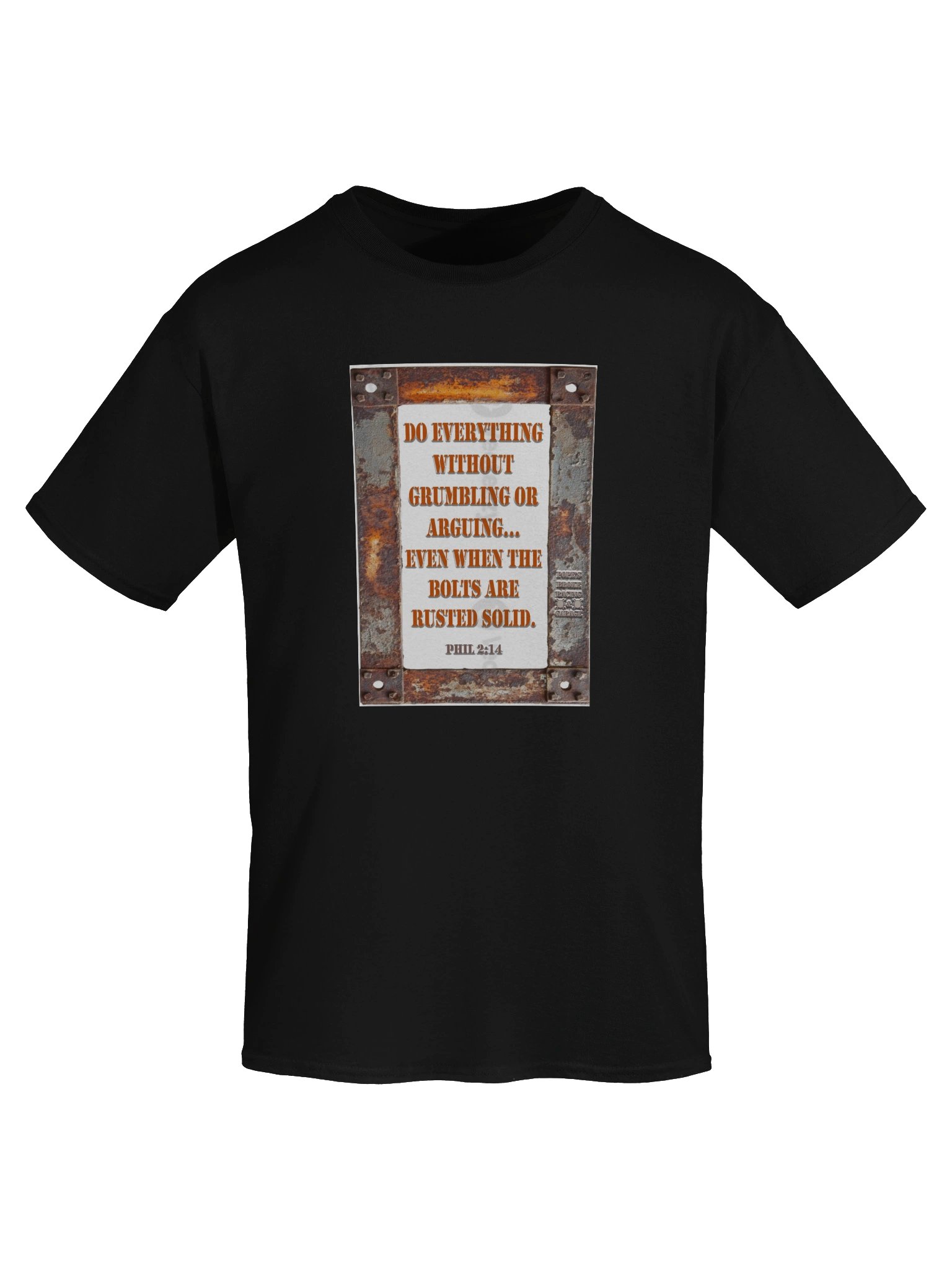 Phil 2:14 Rusted Garage Quote Tee product image (15)