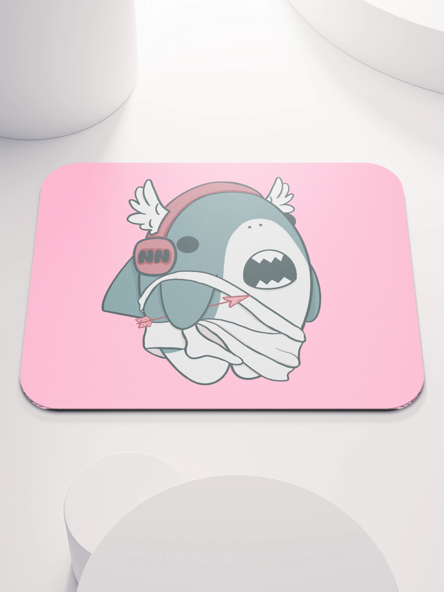 CUPID PINK SHARK MOUSE PAD product image (1)