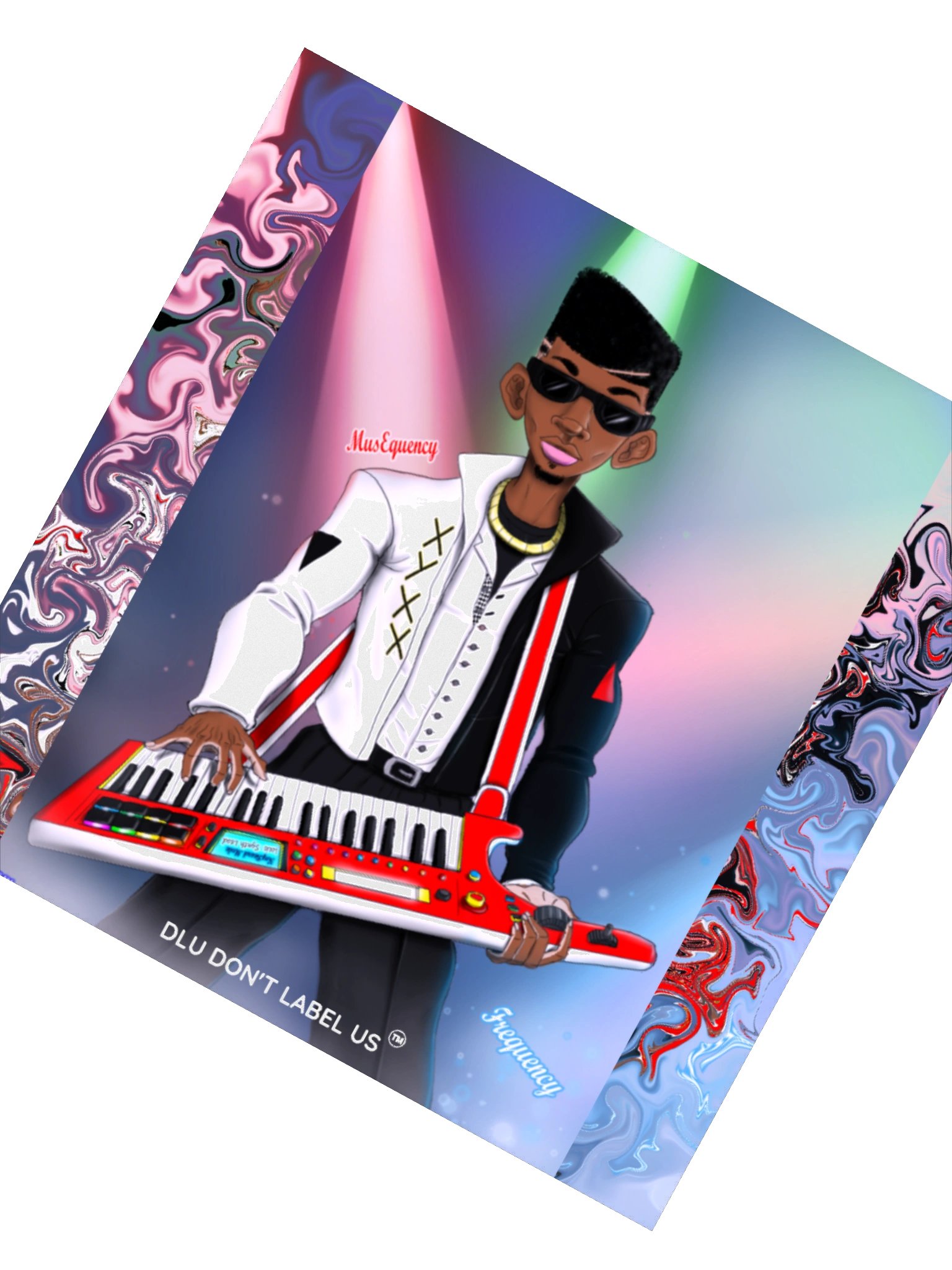 DLU DON’T LABEL US® Retro Keytar Player Sticker Set product image (2)