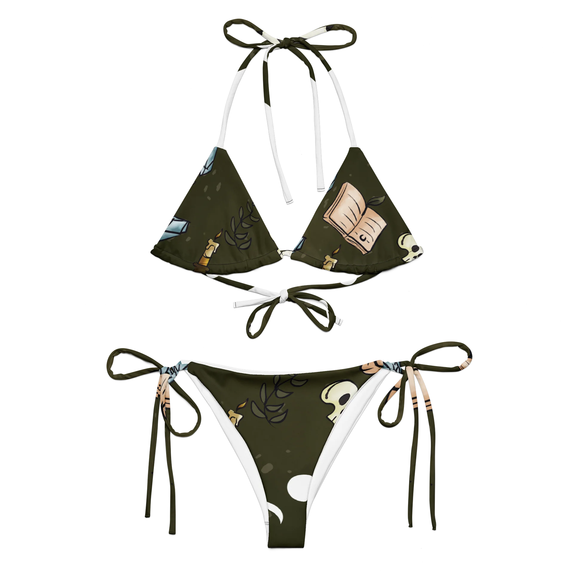 Mystic Skull & Book Print Bikini Set – Gothic Summer Swimwear product image (2)