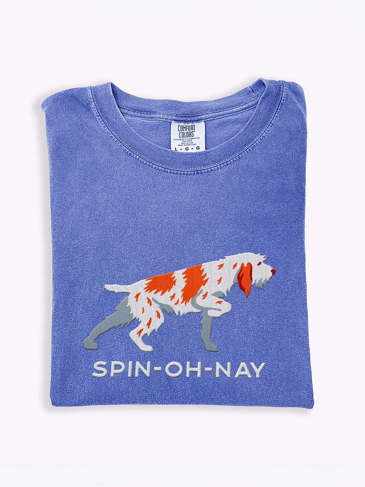 Spin-Oh-Nay T-Shirt(Embroidered) of a Spinone Italiano(Red & White) product image (1)