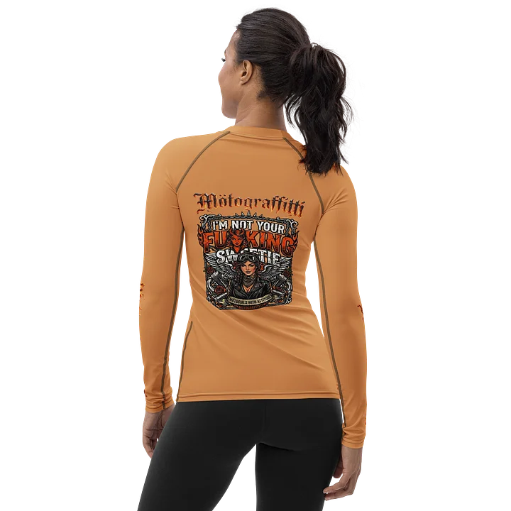 Women's MötoGraffitti Not Your Sweetie Long Sleeve "Rash Guard"Tee Safety Orange product image (2)