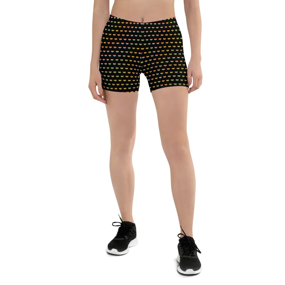 Rainbow Heart Shorts In Black product image (1)