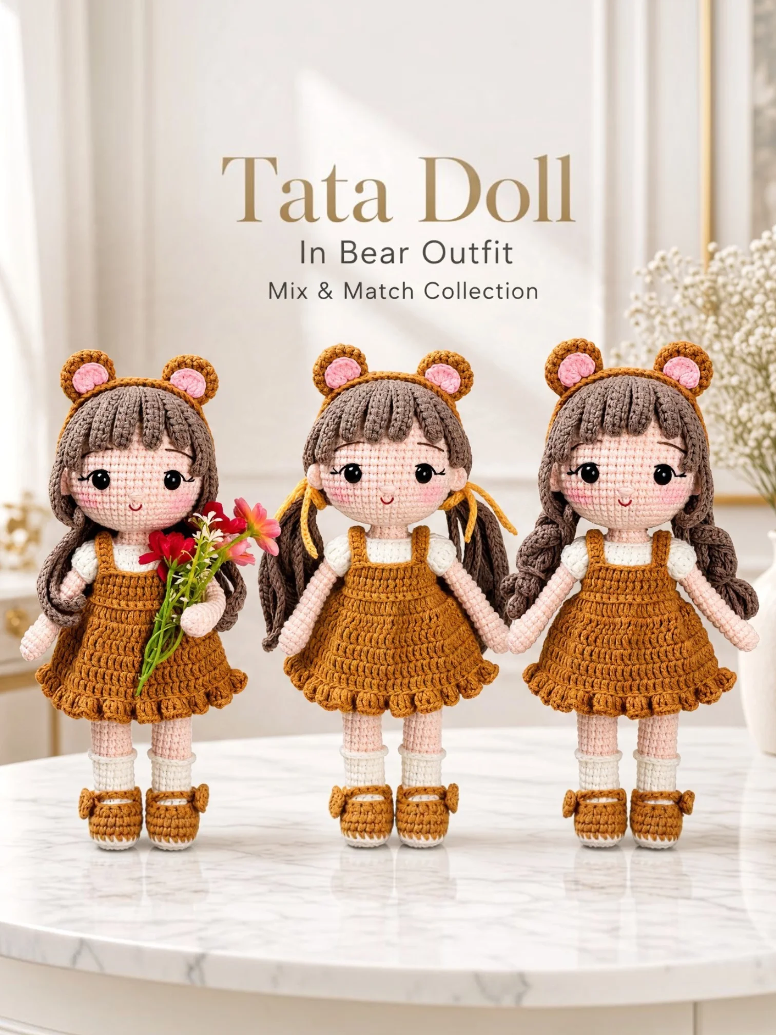PDF | Crochet 9-inch Tata Doll in Bear Outfit | Amigurumi Doll Pattern product image (5)