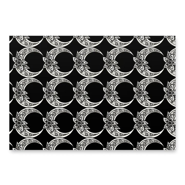 Monochrome Floral Moon Wrapping Paper Set product image (2)