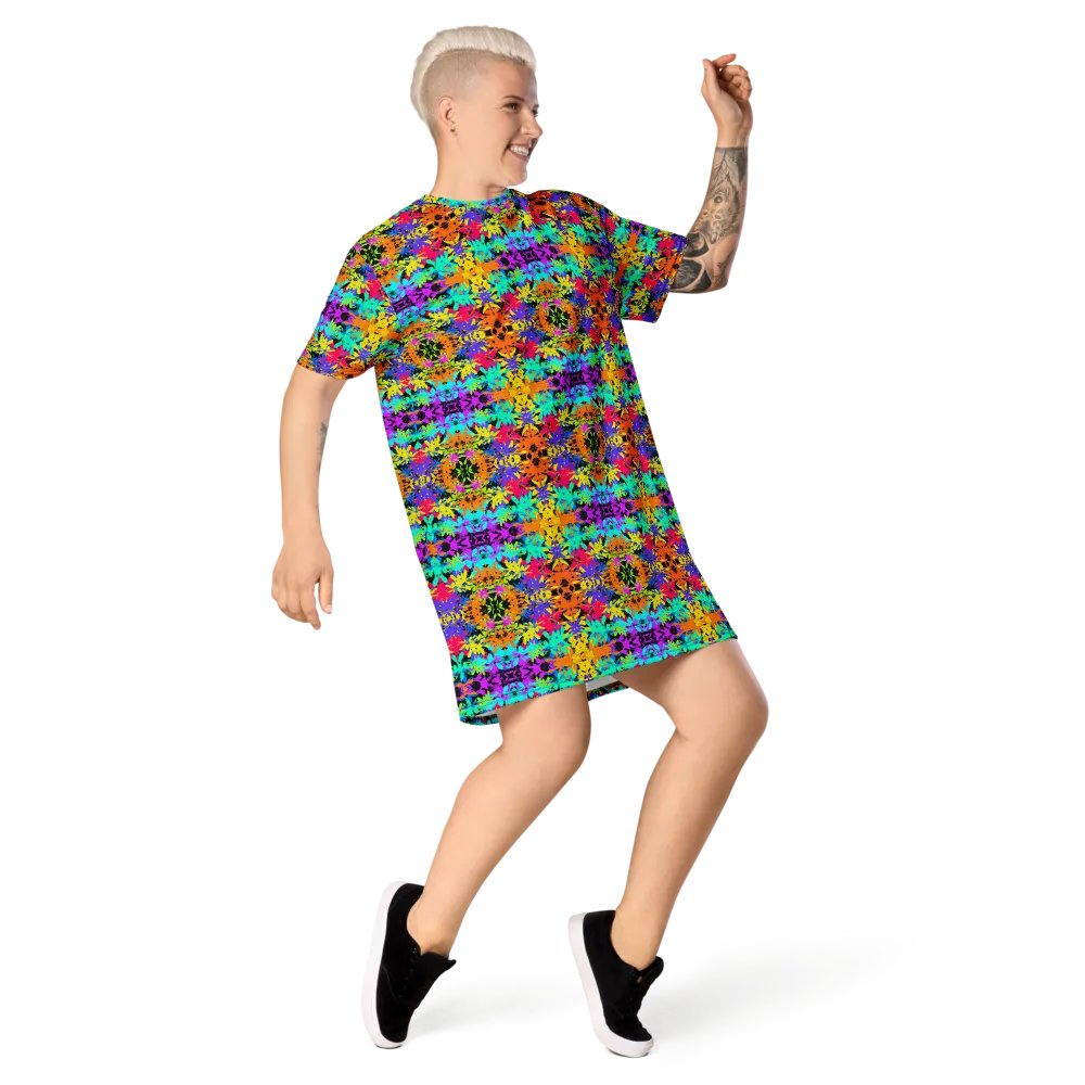 Bright Colourful Leaves Pattern Dress product image (8)