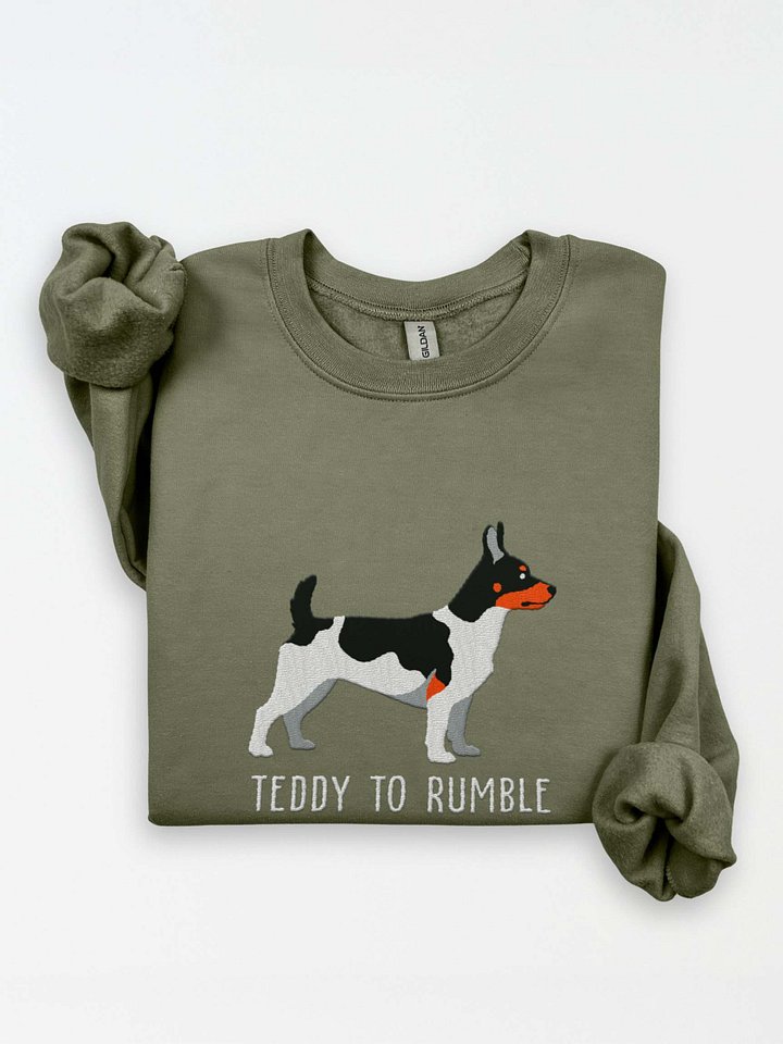 Teddy to Rumble Sweatshirt(Embroidered) of a Theodore Roosevelt Terrier(Tricolor) product image (1)