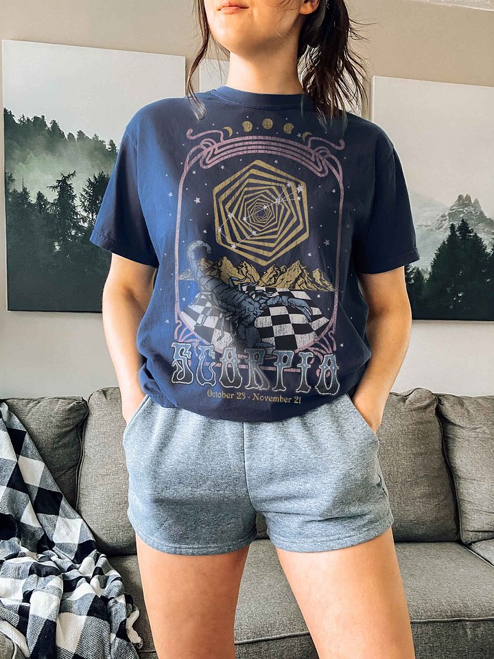 Scorpio Zodiac Shirt – Vintage Scorpion Astrology Graphic Tee (Oct 23 – Nov 21) Celestial Horoscope Design product image (2)