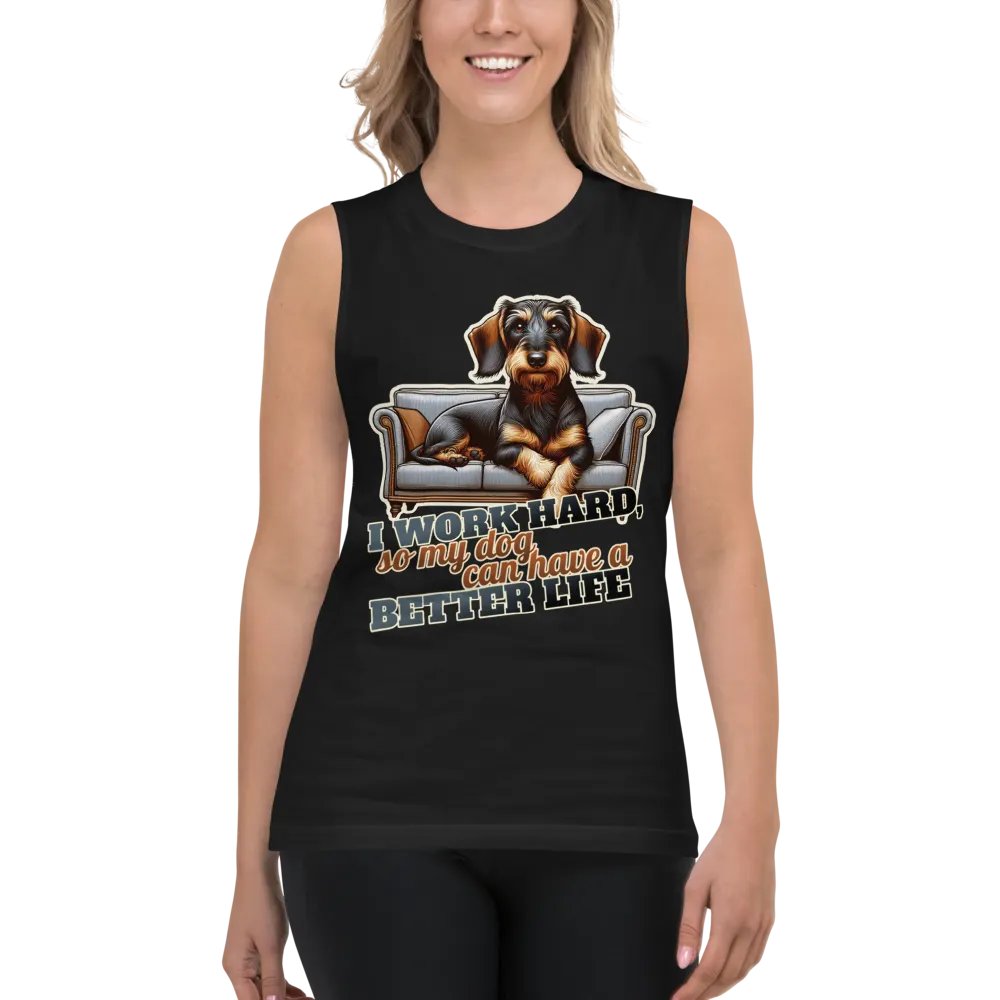 Work Hard – Dachshund - Muscle Tank product image (5)